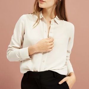 Everlane The Clean Silk Relaxed Shirt Size 2